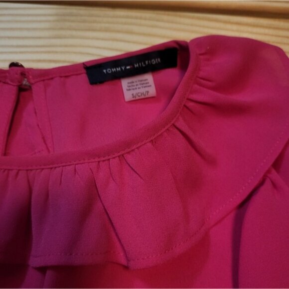 Tommy Hilfiger Pink Sleeveless Blouse Womens Size Small Ruffle Spring Summer - Picture 3 of 11